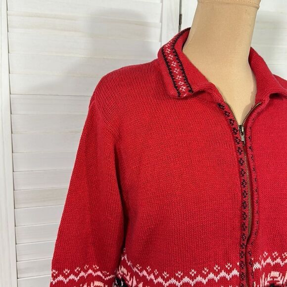 Christmas Sweater Jacket Small Vintage Ski Holiday 80s - Picture 8 of 14